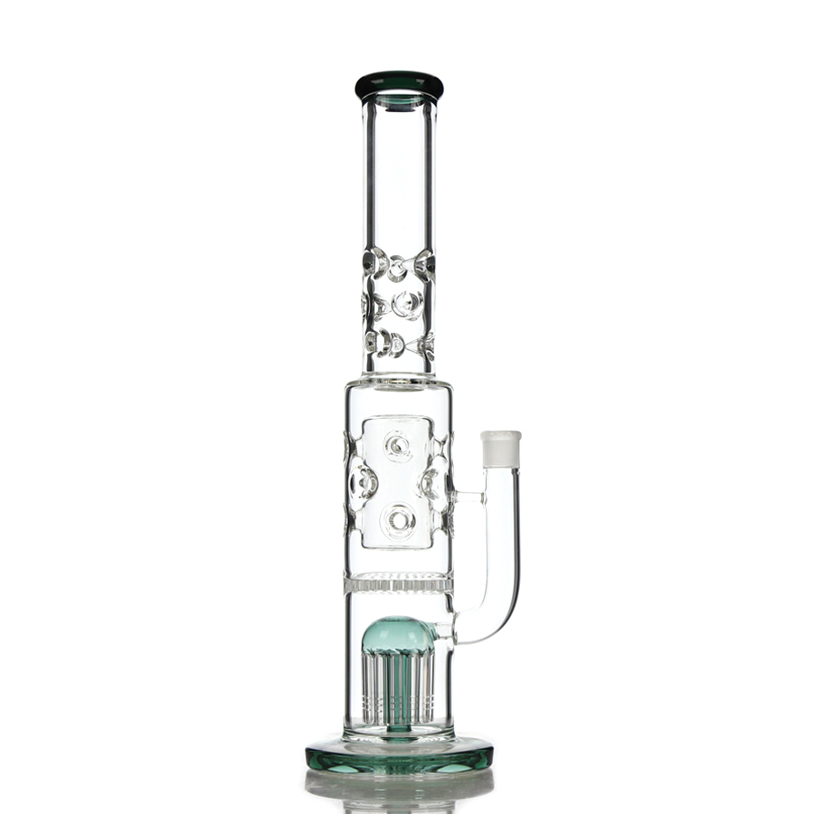20 inch Heavy Tree Perc Bong, 12 Arms Percs Recycler Big Bong