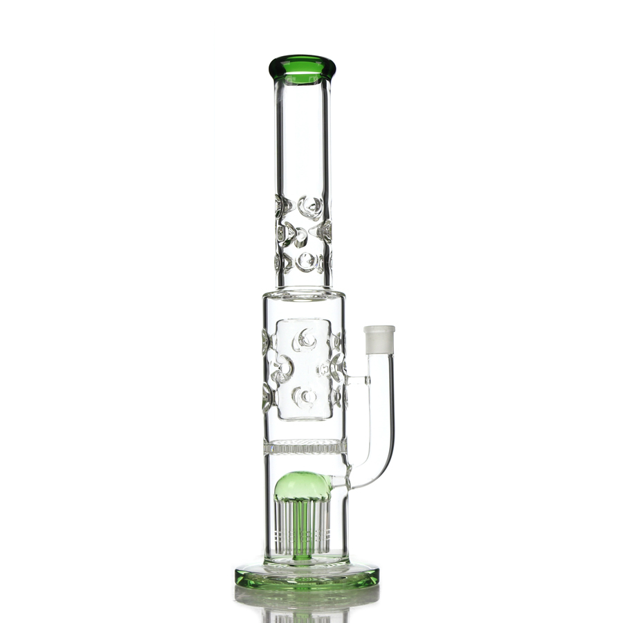 20 inch Heavy Tree Perc Bong, 12 Arms Percs Recycler Big Bong