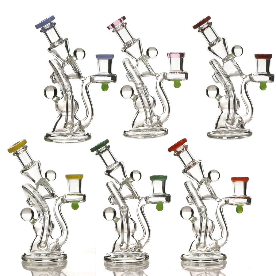6 inch Recycler Glass Dab Rig, Glass Bong, Recycler Oil Rig