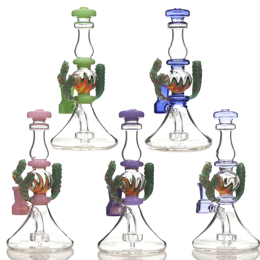 Unique Cactus Shaped Glass Dab Rig , Glass Bong, Glass Water Pipe