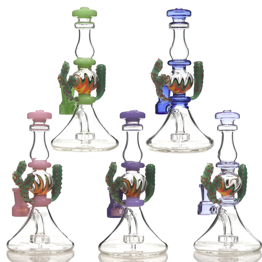 Unique Cactus Shaped Glass Dab Rig , Glass Bong, Glass Water Pipe