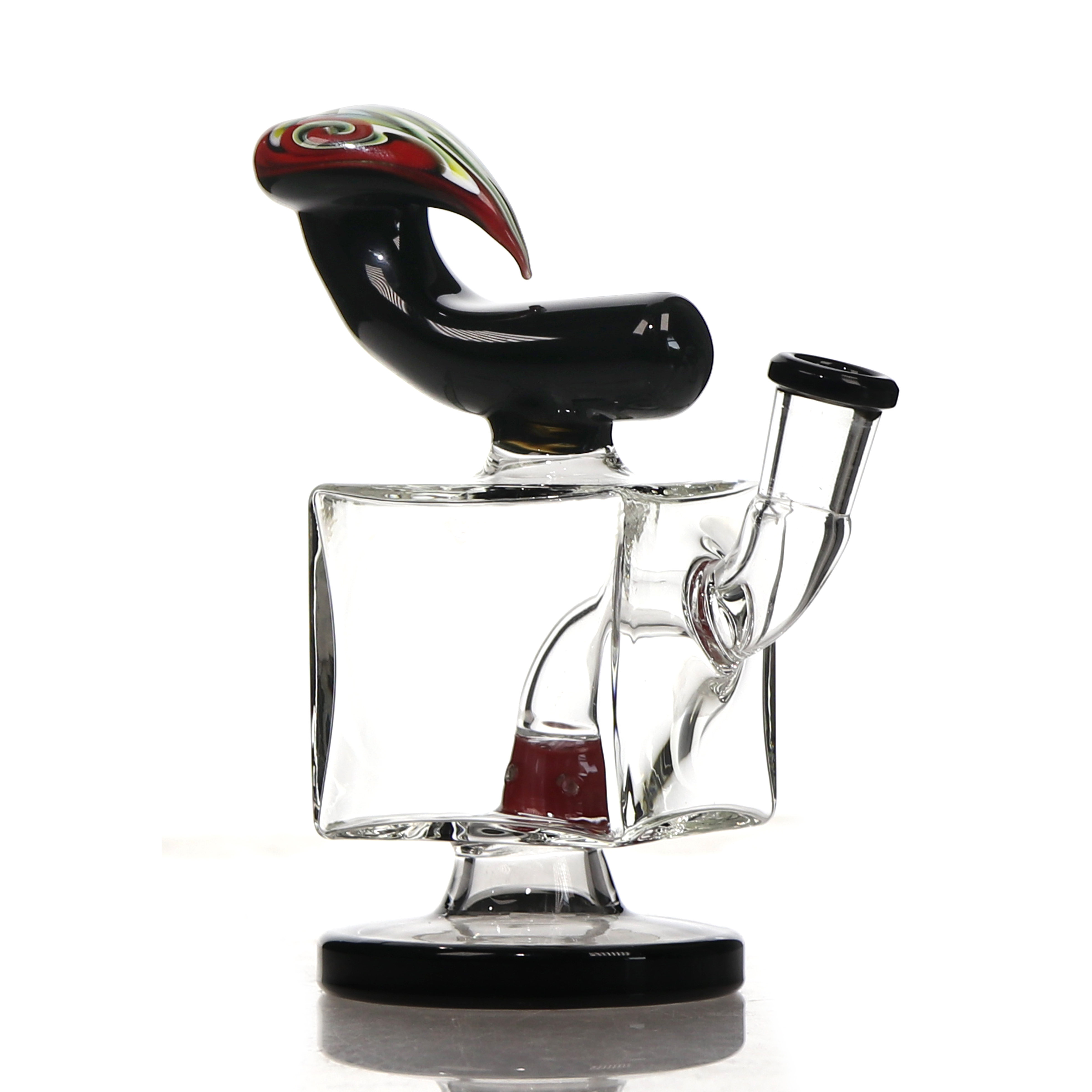 4.6 inch Mini Cube Shaped Glass Dab Rig with 10 mm Quartz Banger