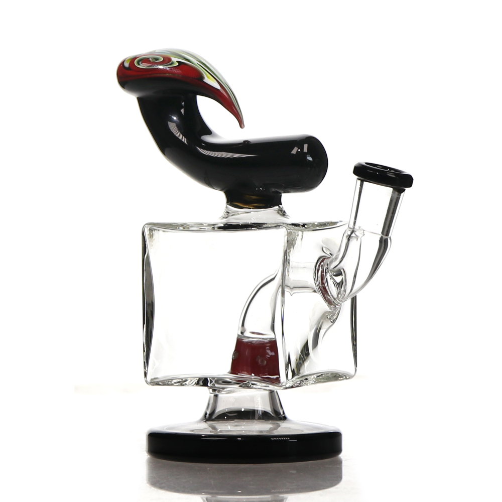 4.6 inch Mini Cube Shaped Glass Dab Rig with 10 mm Quartz Banger