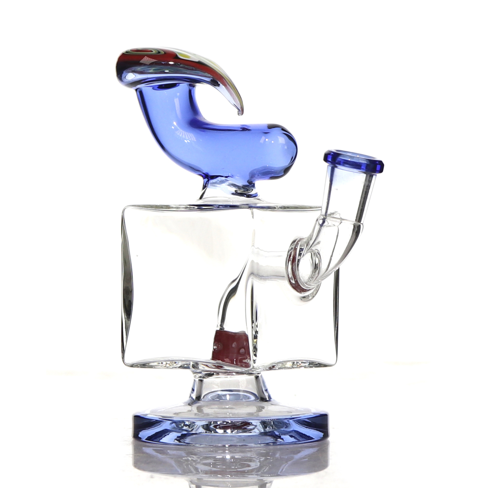 4.6 inch Mini Cube Shaped Glass Dab Rig with 10 mm Quartz Banger