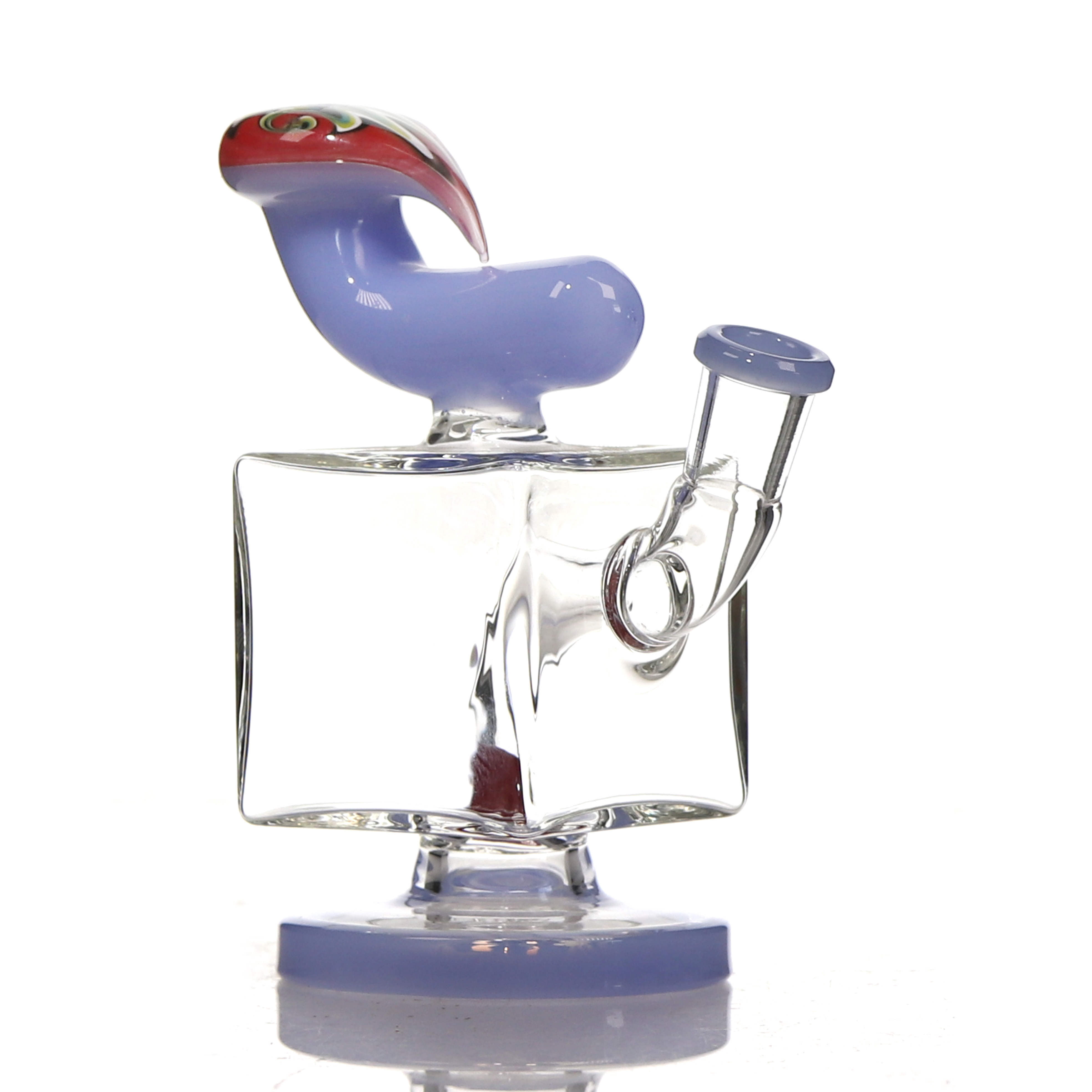 4.6 inch Mini Cube Shaped Glass Dab Rig with 10 mm Quartz Banger