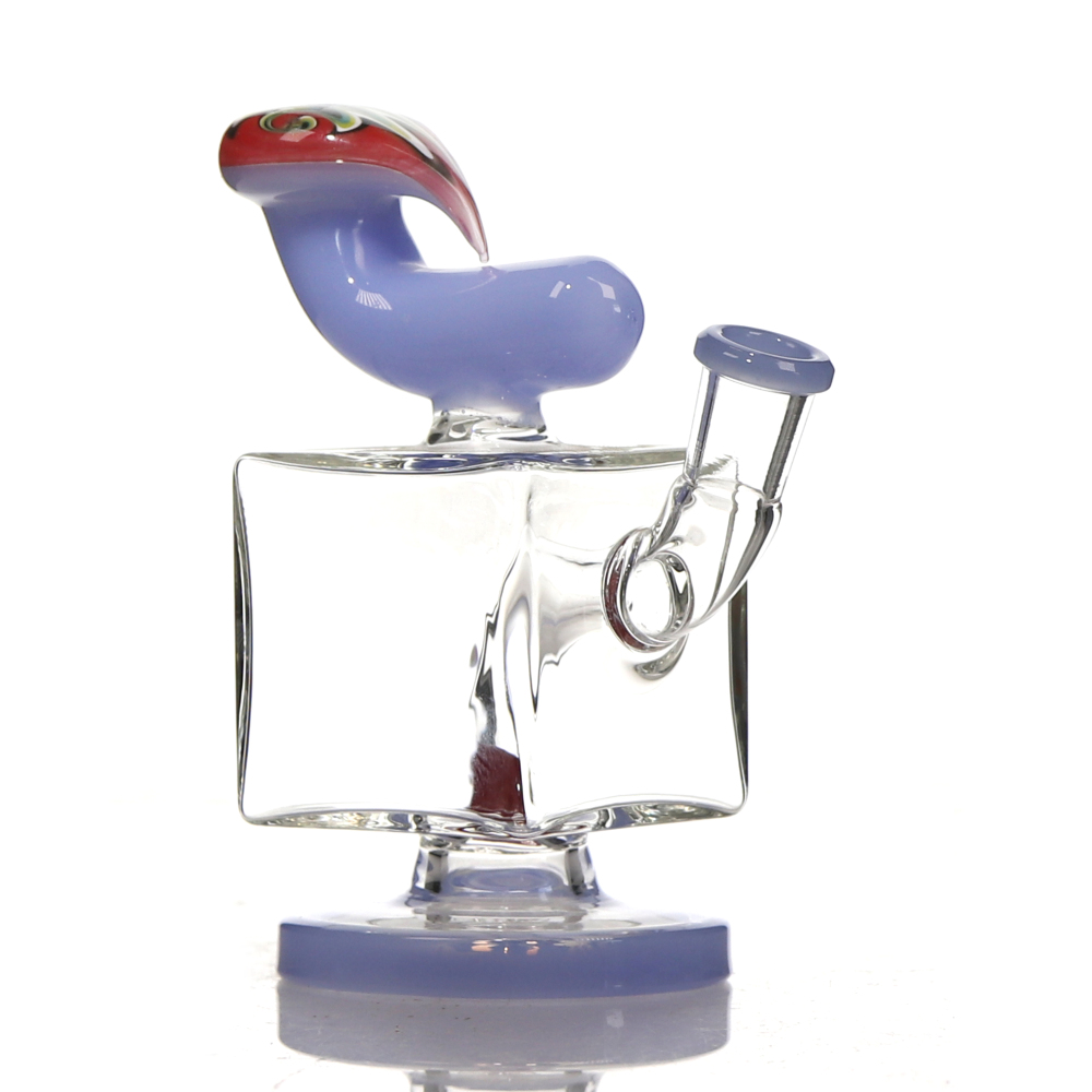 4.6 inch Mini Cube Shaped Glass Dab Rig with 10 mm Quartz Banger