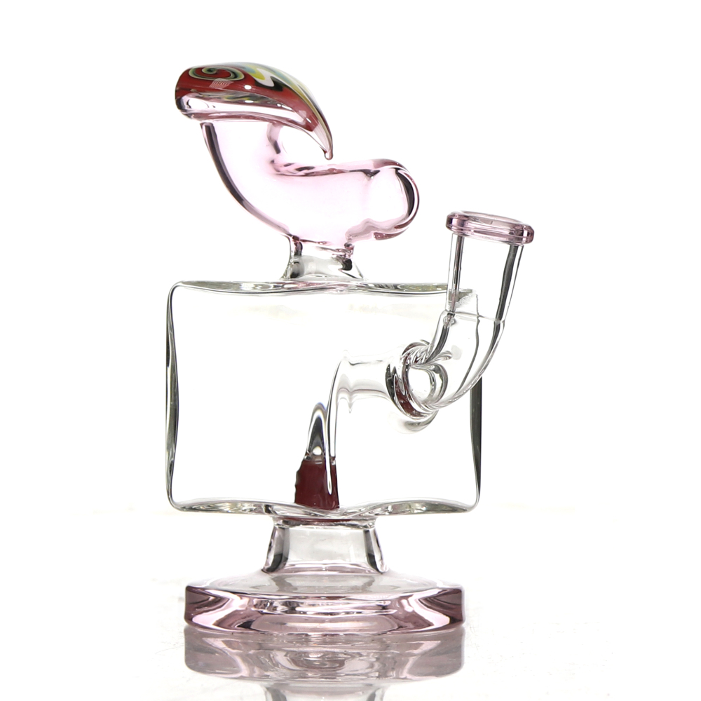 4.6 inch Mini Cube Shaped Glass Dab Rig with 10 mm Quartz Banger