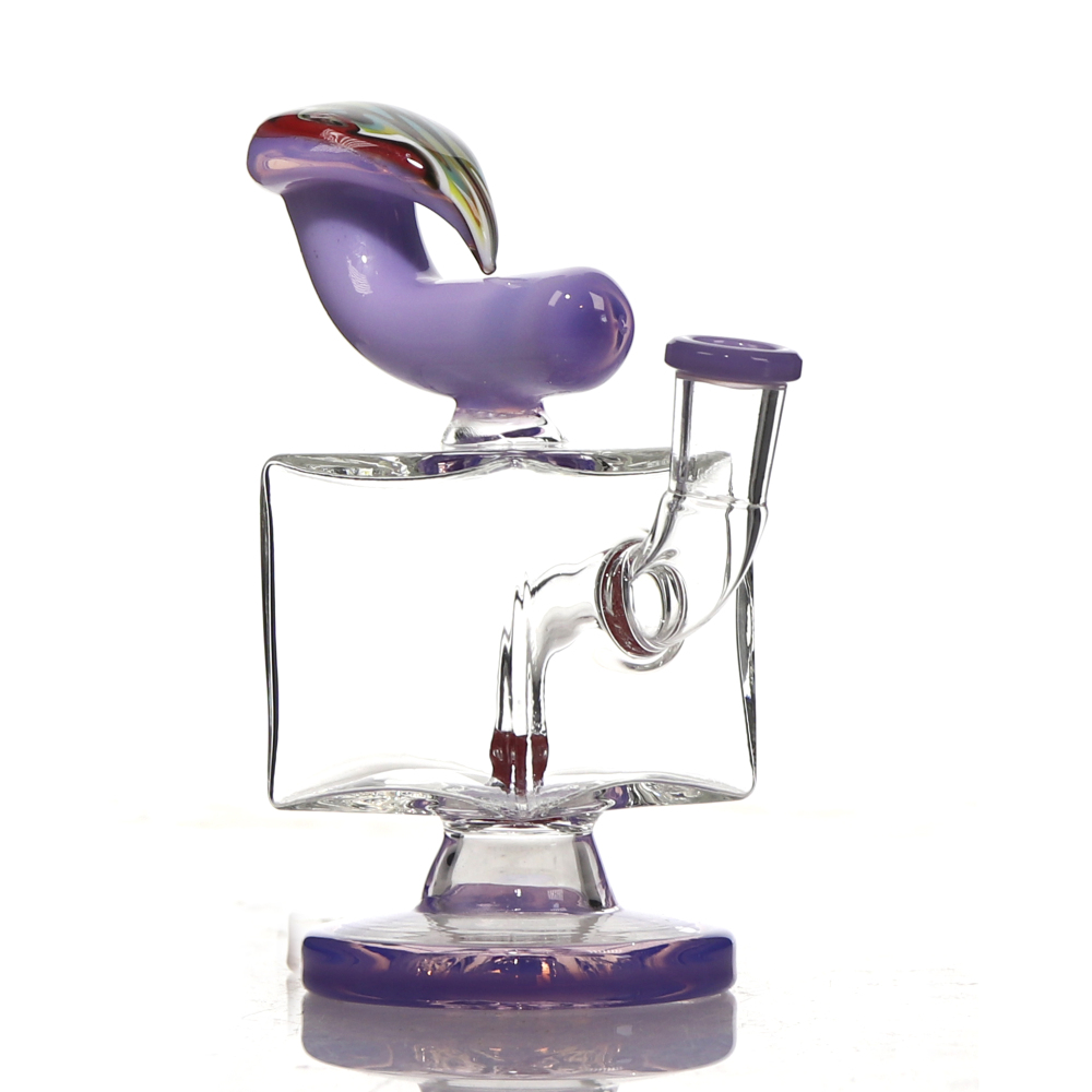 4.6 inch Mini Cube Shaped Glass Dab Rig with 10 mm Quartz Banger