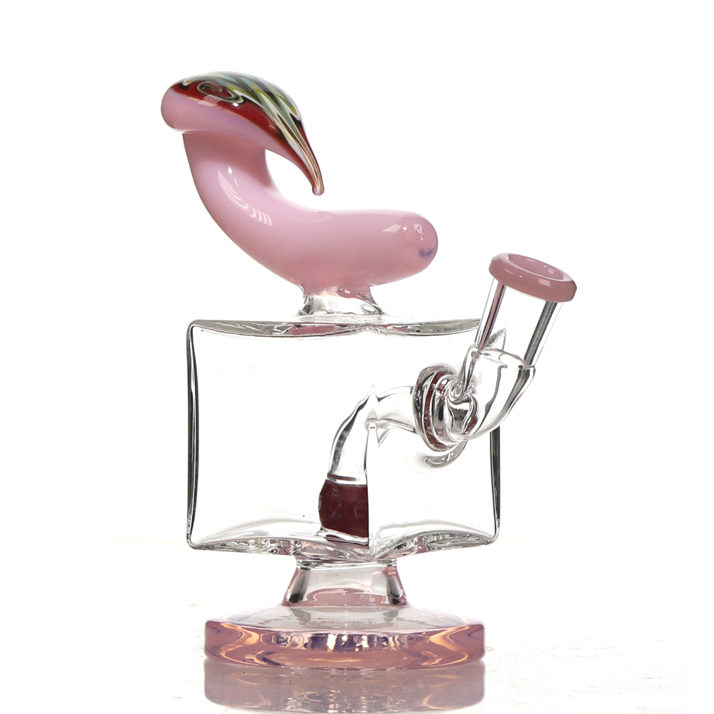 4.6 inch Mini Cube Shaped Glass Dab Rig with 10 mm Quartz Banger