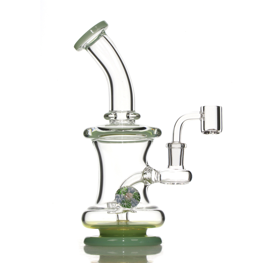 8.5 inch Thck Glass Dab Rig with flat quartz banger