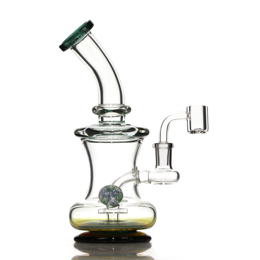 8.5 inch Thck Glass Dab Rig with flat quartz banger