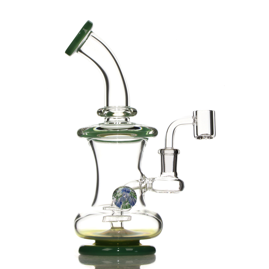 8.5 inch Thck Glass Dab Rig with flat quartz banger