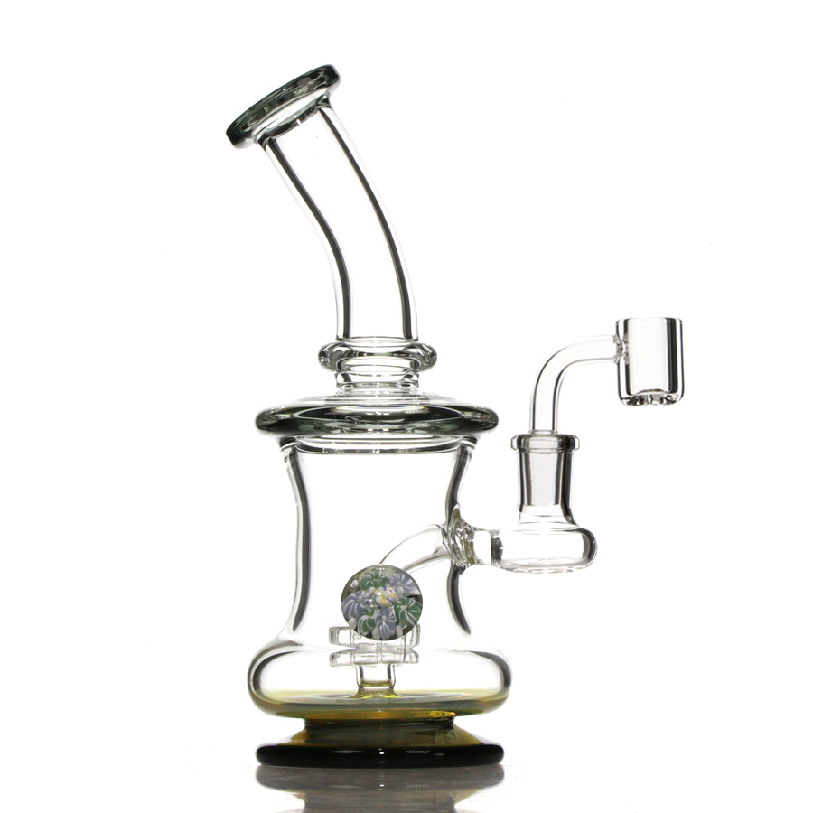 8.5 inch Thck Glass Dab Rig with flat quartz banger