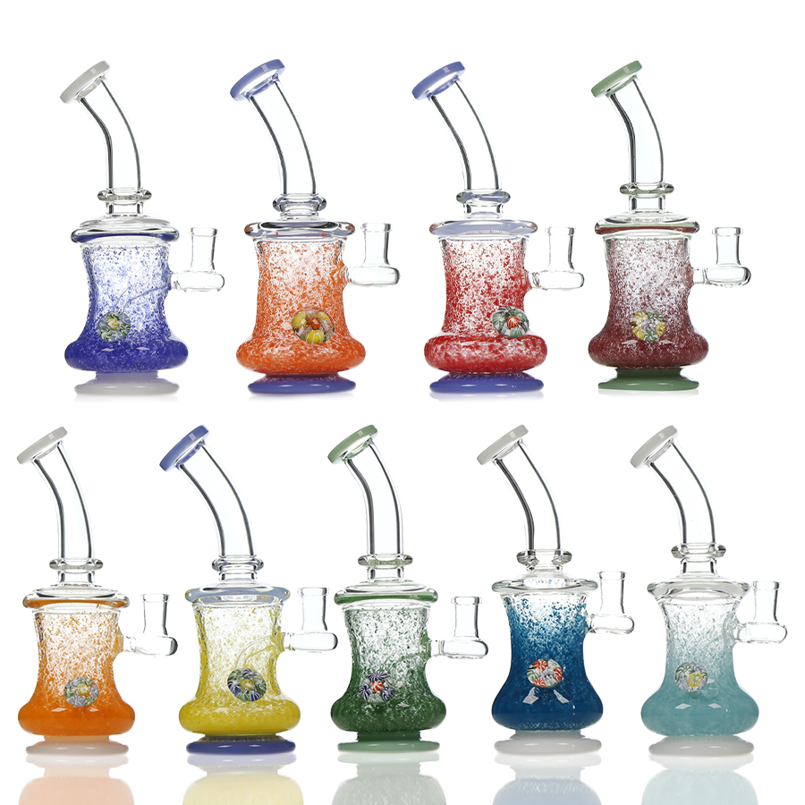8.5 inch Heavy and Thick Dab Rig with Marble decal