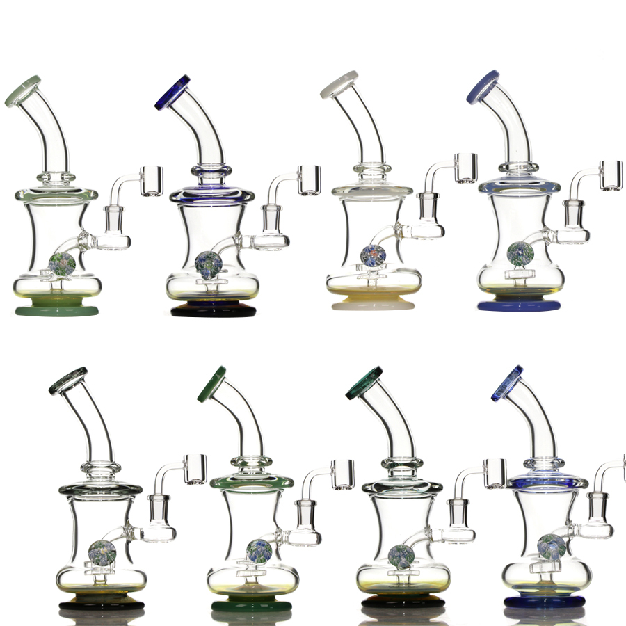 8.5 inch Thck Glass Dab Rig with flat quartz banger