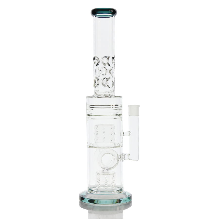 18 inch Heavy Double Splash Guard Percs Bong