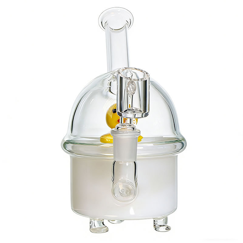 6.5 inch Dab Rig Yellow Duck Bathing Perc with 14 MM Quartz Banger