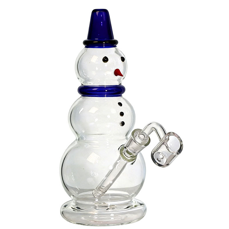 9 inch Snow Man Glass Dad Rig with Quartz Banger
