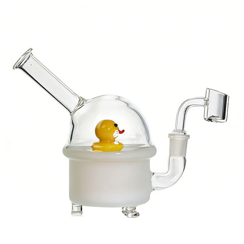 6.5 inch Dab Rig Yellow Duck Bathing Perc with 14 MM Quartz Banger