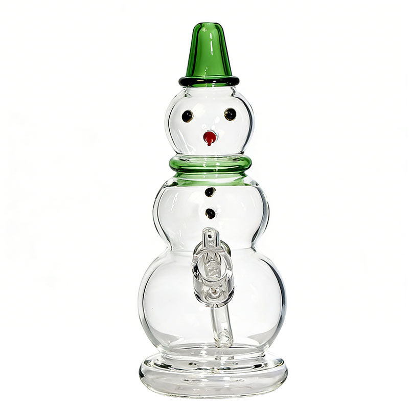 9 inch Snow Man Glass Dad Rig with Quartz Banger