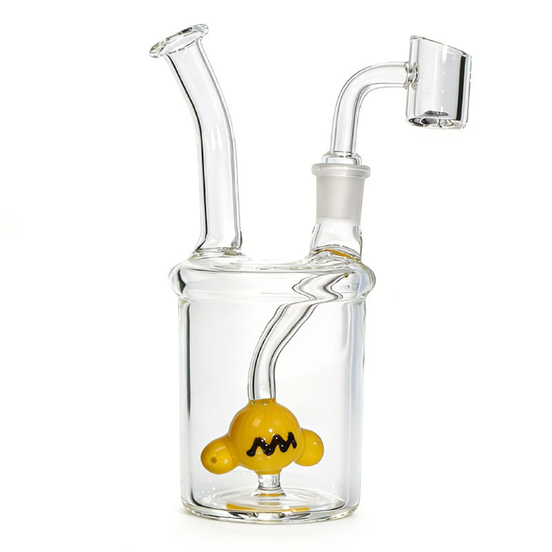 7 inch Mini Dab Rig with Yellow Robot Percs