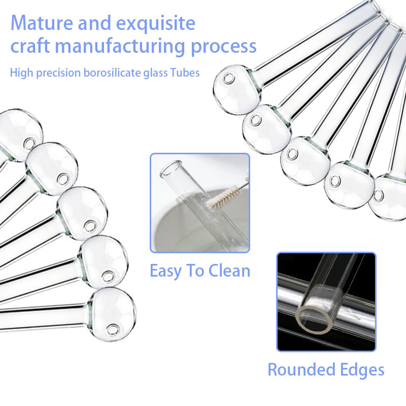 10 Pcs Pack Clear 4 inch Oil Burner Tube