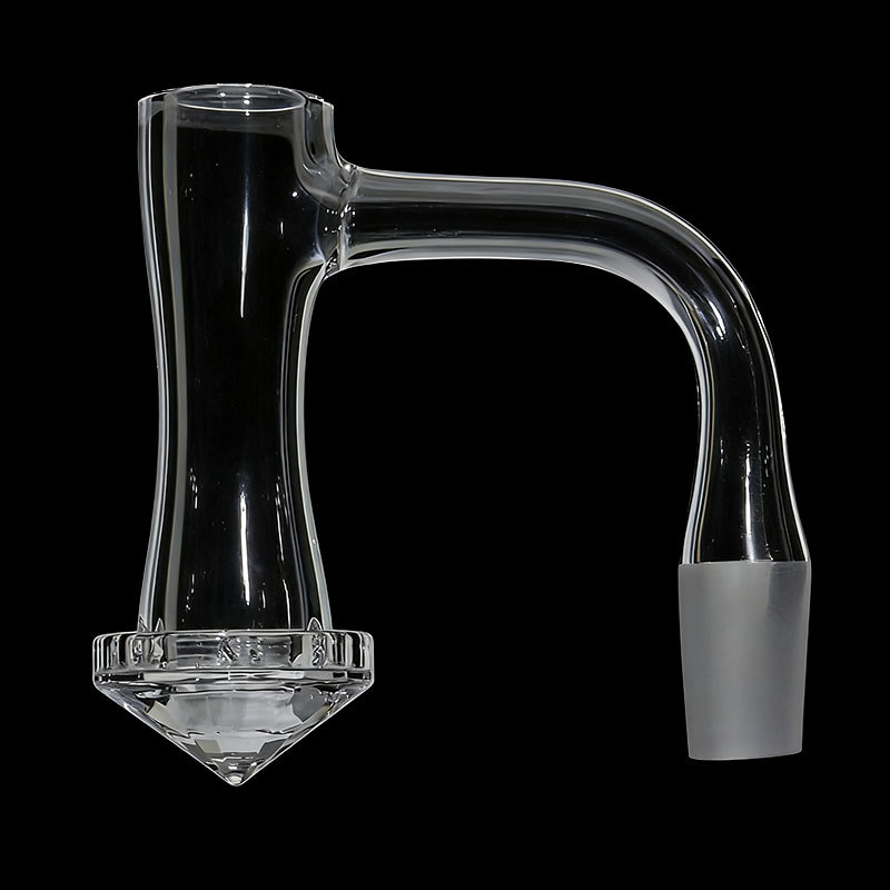 Full Weld Waist-cinching Shape Diamond Base Quartz Banger Dab Set – 14MM 90° With Cap and Nail