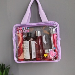 Ready-to-Ship Transparent PVC Tote Bag - Thickened Plastic Travel Toiletry Bag, Multi-Functional Portable Storage Bag & Makeup Bag