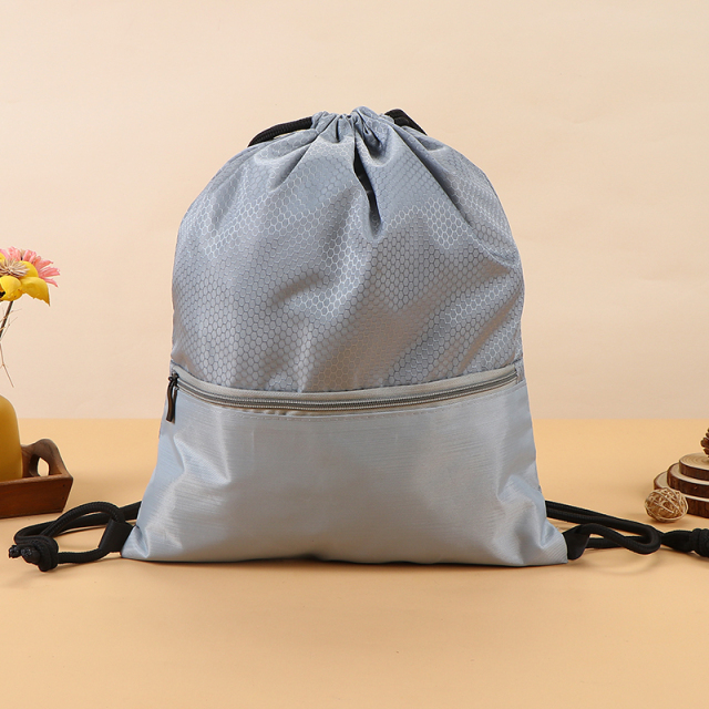 Blank Polyester Drawstring Bag - Marathon Sports Promotional Bag with Custom Logo, 210D Simple Backpack