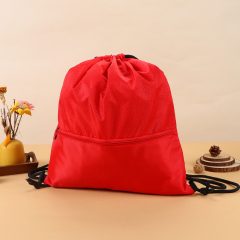 Blank Polyester Drawstring Bag - Marathon Sports Promotional Bag with Custom Logo, 210D Simple Backpack