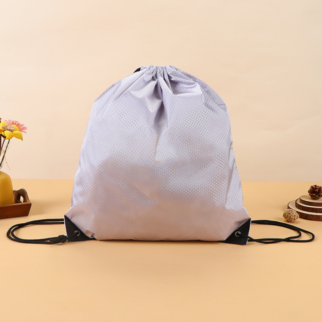 Blank Polyester Drawstring Bag - Marathon Sports Promotional Bag with Custom Logo, 210D Simple Backpack