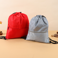 Blank Polyester Drawstring Bag - Marathon Sports Promotional Bag with Custom Logo, 210D Simple Backpack