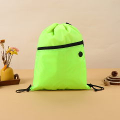 Blank Polyester Drawstring Bag - Marathon Sports Promotional Bag with Custom Logo, 210D Simple Backpack