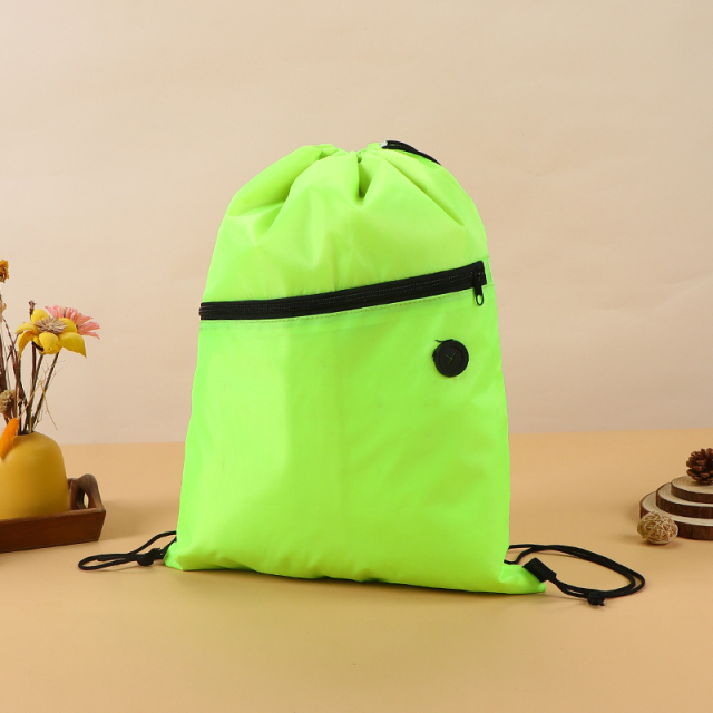 Blank Polyester Drawstring Bag - Marathon Sports Promotional Bag with Custom Logo, 210D Simple Backpack