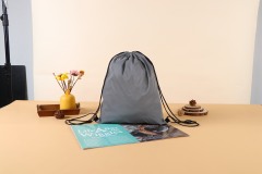 Blank Polyester Drawstring Bag - Marathon Sports Promotional Bag with Custom Logo, 210D Simple Backpack