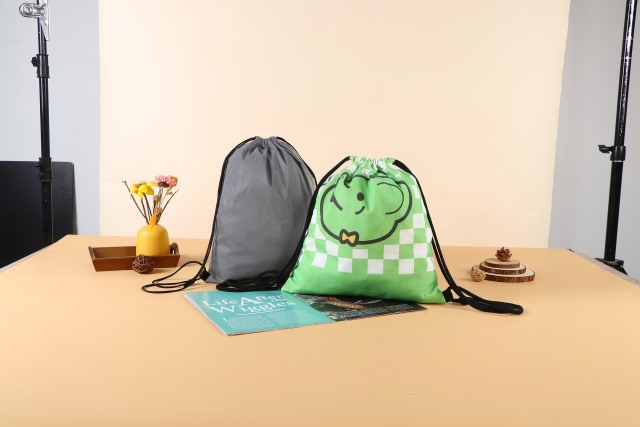 Blank Polyester Drawstring Bag - Marathon Sports Promotional Bag with Custom Logo, 210D Simple Backpack