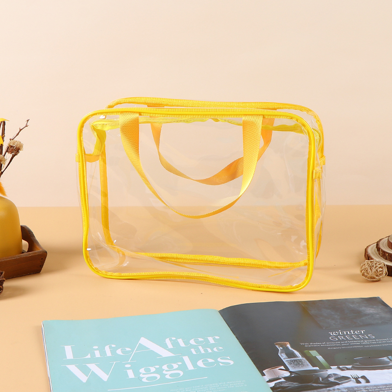Ready-to-Ship Transparent PVC Tote Bag - Thickened Plastic Travel Toiletry Bag, Multi-Functional Portable Storage Bag & Makeup Bag,Custom PVC Bags - Durable Wholesale Travel Solutions