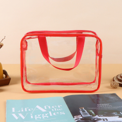 Ready-to-Ship Transparent PVC Tote Bag - Thickened Plastic Travel Toiletry Bag, Multi-Functional Portable Storage Bag & Makeup Bag