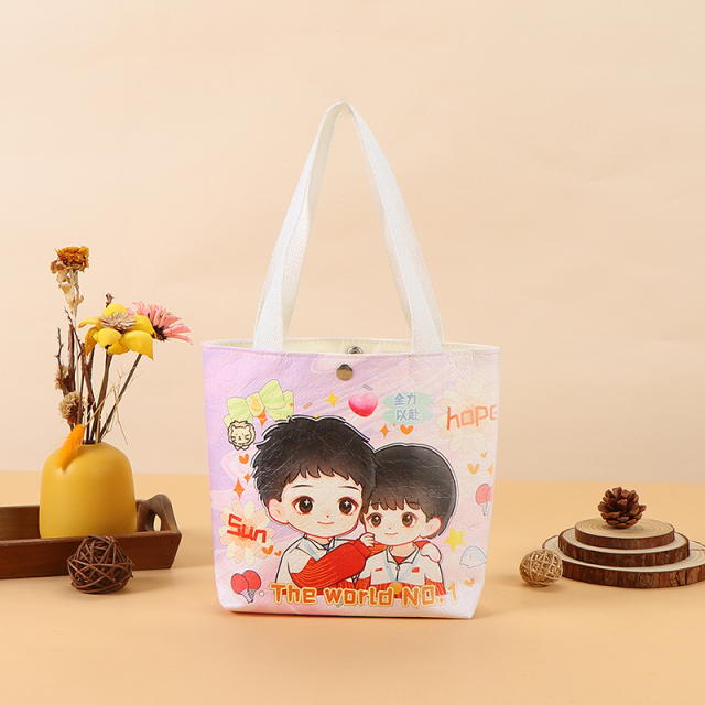 Custom Logo Printed Dupont Paper Bags - Blank, Large-Capacity Cultural and Creative Gift Bags, Washable, Crinkled Retro Kraft Paper Bags