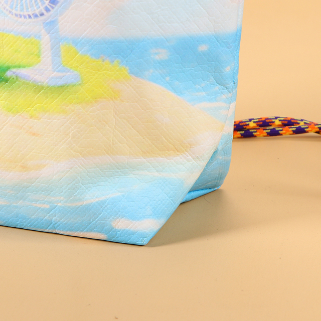 Custom Logo Printed Dupont Paper Bags - Blank, Large-Capacity Cultural and Creative Gift Bags, Washable, Crinkled Retro Kraft Paper Bags