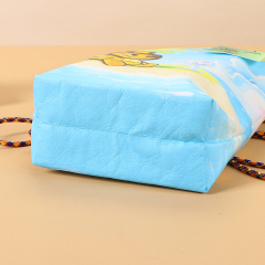 Custom Logo Printed Dupont Paper Bags - Blank, Large-Capacity Cultural and Creative Gift Bags, Washable, Crinkled Retro Kraft Paper Bags