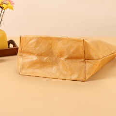 Custom Logo Printed Dupont Paper Bags - Blank, Large-Capacity Cultural and Creative Gift Bags, Washable, Crinkled Retro Kraft Paper Bags