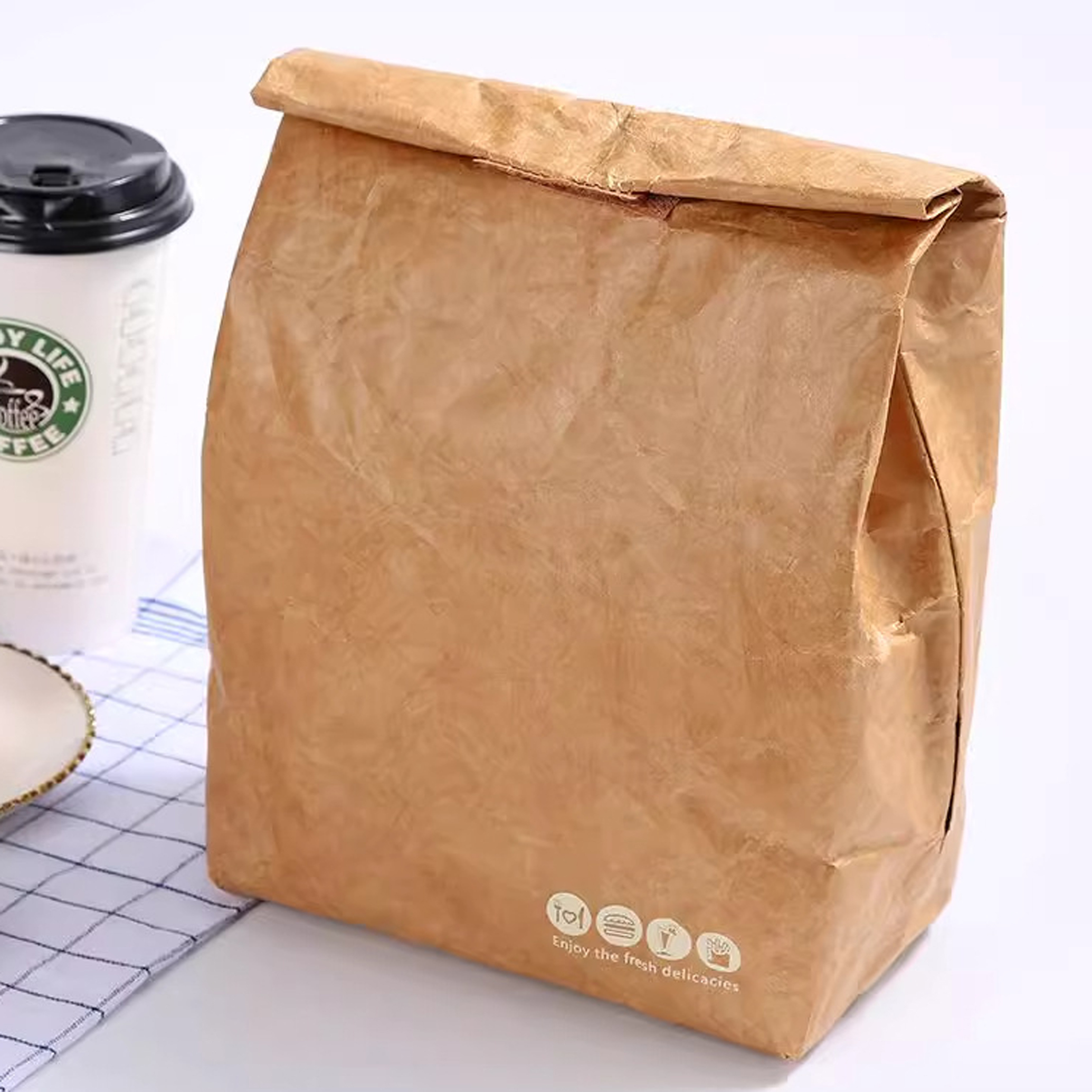 DuPont Paper Handheld Insulated Bag / Bento Insulated Bag / Takeaway Insulated Bag,DuPont Paper Insulated Bag - Wholesale Custom Kraft Paper Bags