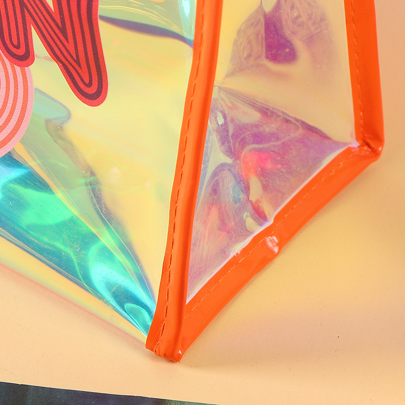 PVC Transparent Tote Bag - Iridescent Laser Shopping & Gift Bag, Exhibition Jelly Bag, Waterproof Thickened One-Shoulder Bag,Iridescent PVC Tote Bag - Durable Custom PVC Bags Wholesale