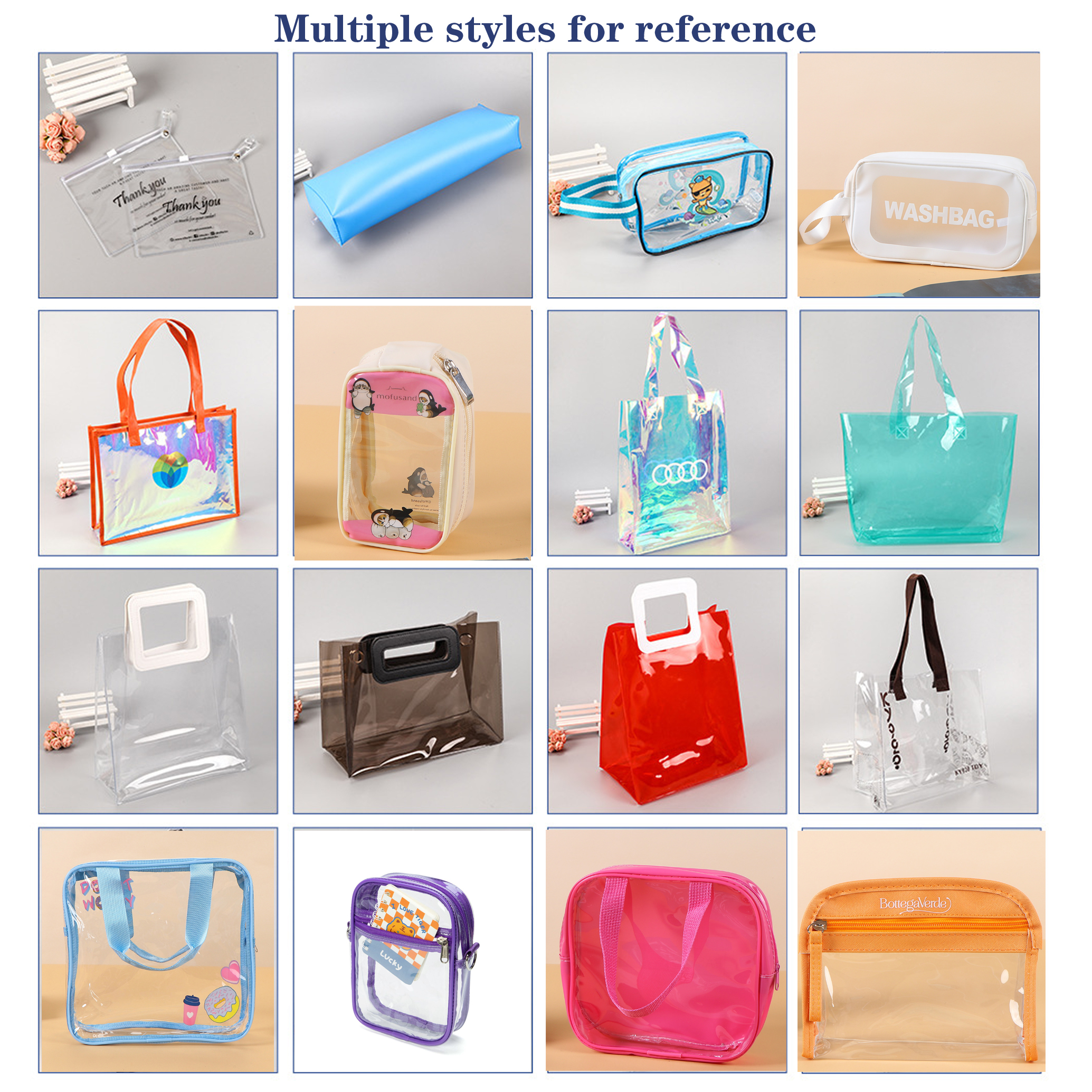 PVC Zipper Bags / Backpacks / Makeup Bags / Toiletry Bags,PVC Clear Zipper Bags – Custom Toiletry Bags