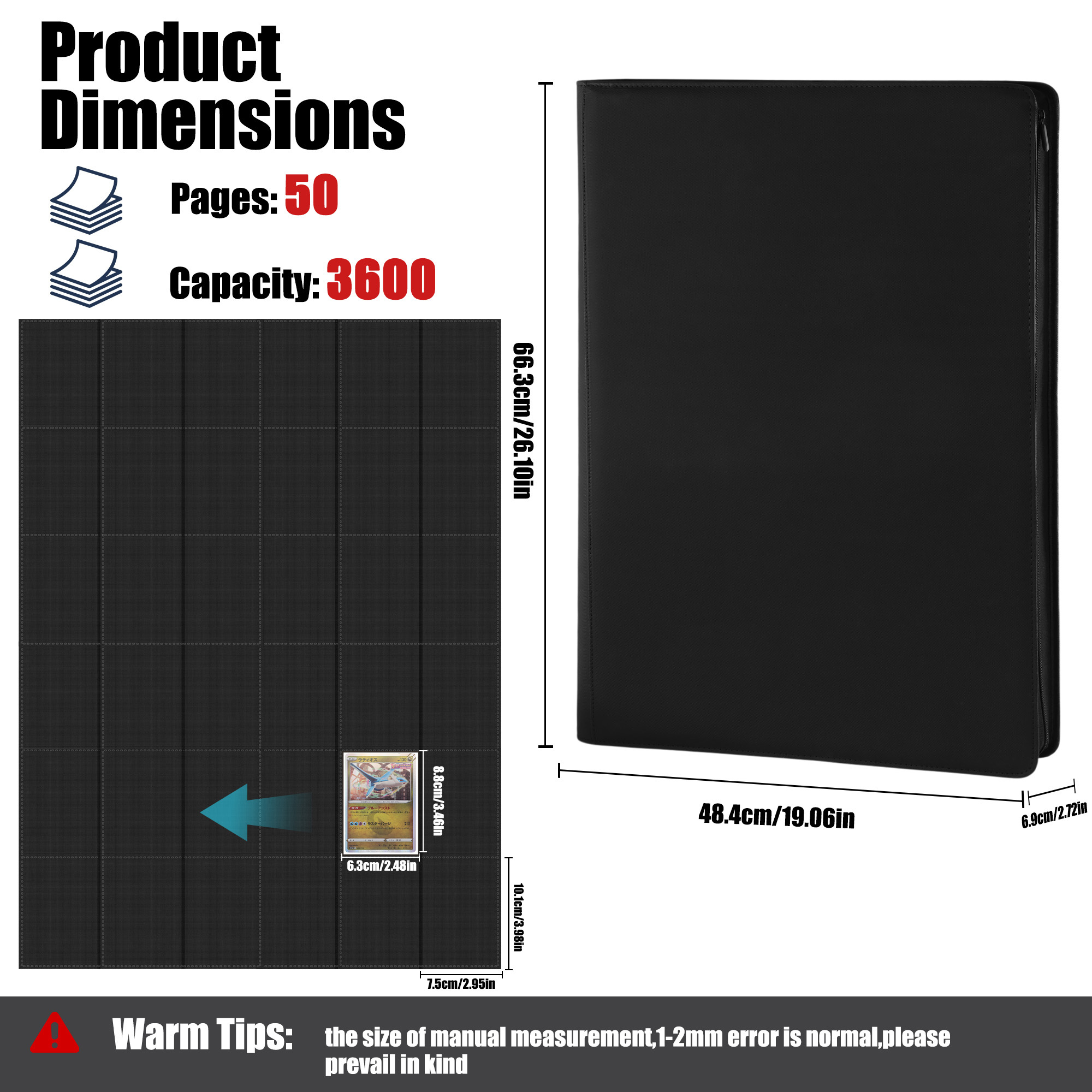 KC-36G3600-01 JUZI 3600 Pocket 6*6 Standard Card Binder