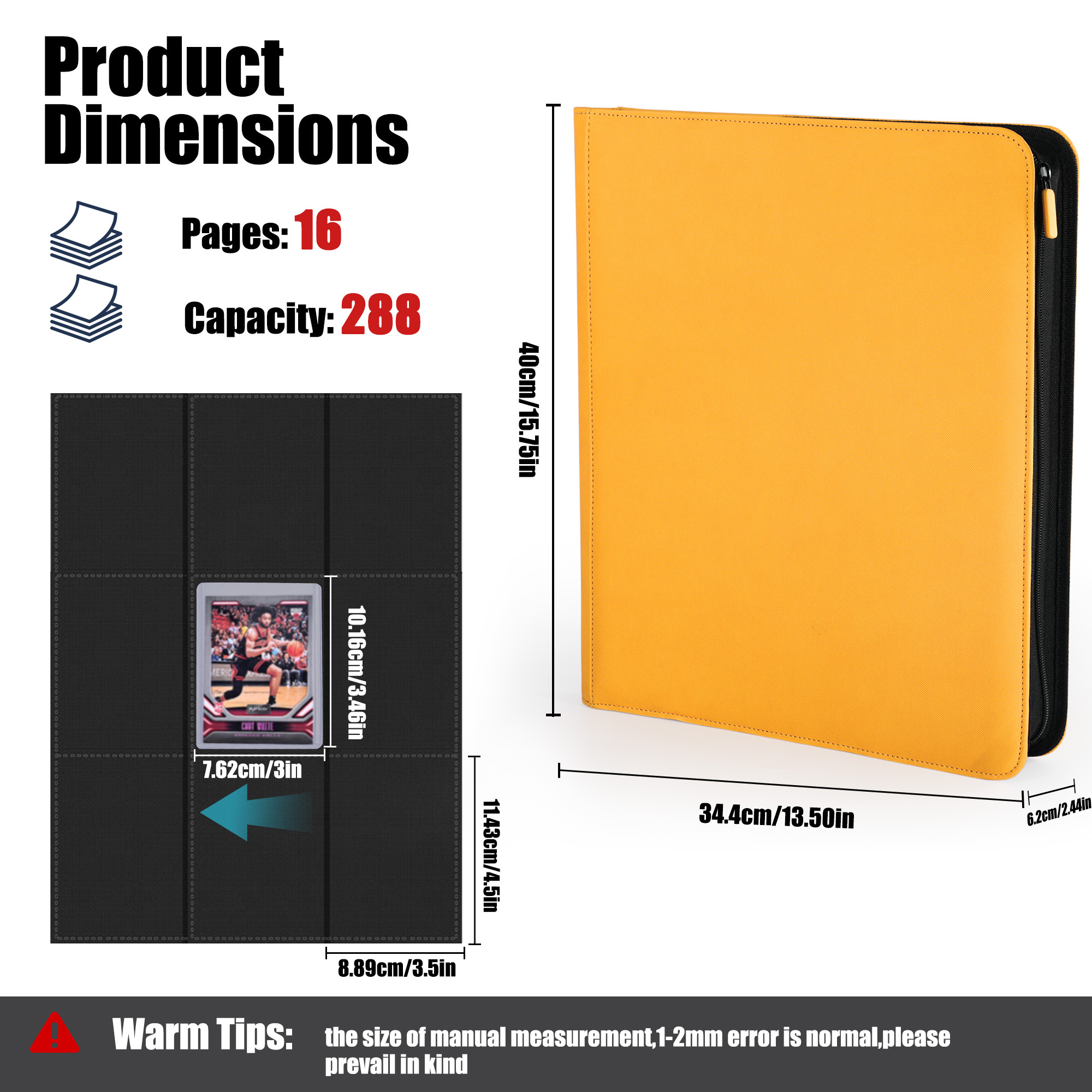 KC-9G288T-01 JUZI 288 Pocket 3*3 Top Loader Binder