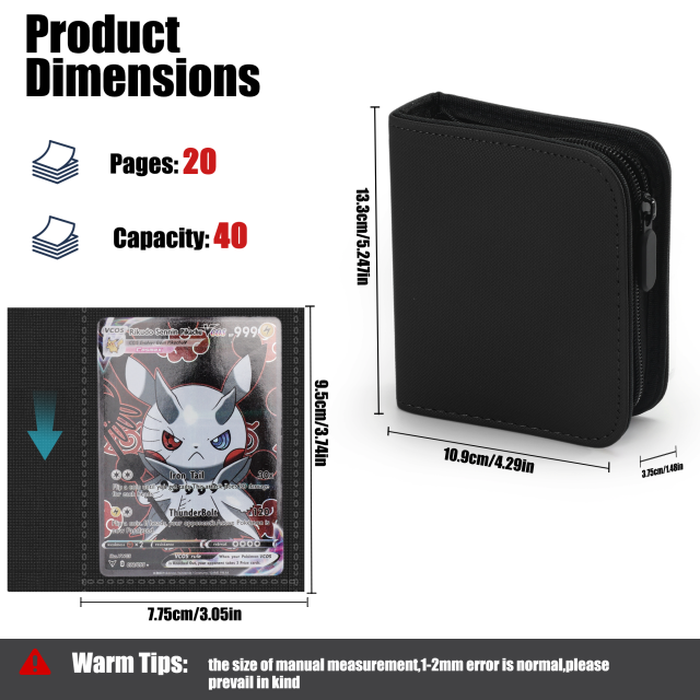 KC-1G40-Z01 JUZI 40 Pocket 1*1 Standard Card Binder