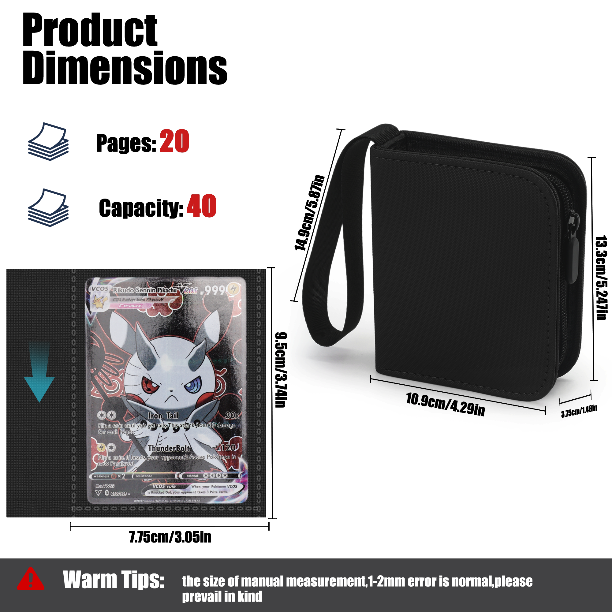 KC-1G40-Z02 JUZI 40 Pocket 1*1 Standard Card Binder