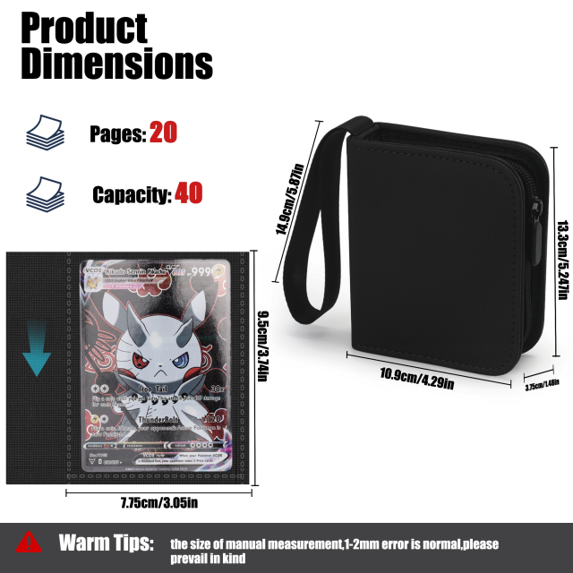 KC-1G40-Z02 JUZI 40 Pocket 1*1 Standard Card Binder